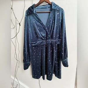Starry Night Velvet Wrap Dress